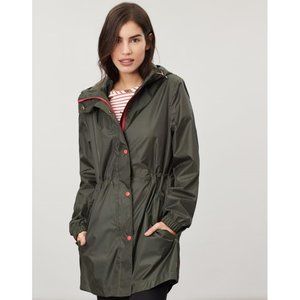 Joules Golightly Waterproof Packable Rain Coat - Everglade Olive Green - US 6
